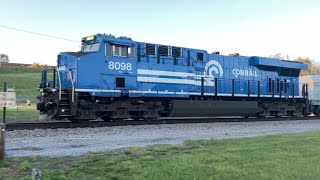 2 Trains in Max Meadows, VA featuring NS 8098 Conrail Heritage unit!