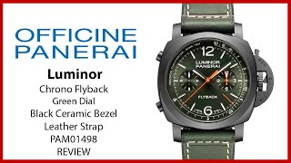 ▶ Panerai Luminor Chrono Flyback Black Ceramic Green Dial PAM01498 - REVIEW