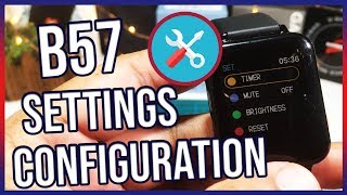 B57 Settings: Timer, Brightness, Reset, Shutdown