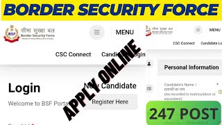 BSF Head Constable RO RM Online Form 2023 @KGS1M