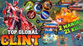 Almost Savage 2x Maniac Clint !! Mobile Legends Clint Best Build 2023 Gameplay Guide Tutorial MLBB