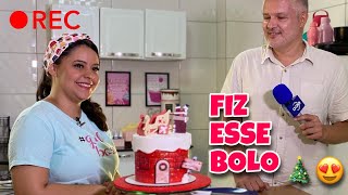 TÔ NA TV 📺 FIZ UM BOLO NATALINO 🎄✨ VÁRIAS DICAS + Um pouco da minha história 💓