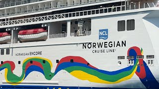 Norwegian Encore aft balcony room tour, deck 13