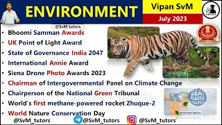 Environment Current Affairs 2023 || july 2023 | पर्यावरण और इकोलॉजी करंट अफेयर