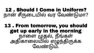 Uses of "Should" and "Shouldn't"| Spoken English sentences Tamil and English