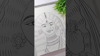 Maa durga outline drawing ♥️😍 #shorts #drawing #art