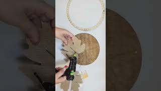 Neutral Fall Leaf Wood Bead Wall Hanging Dollar Tree DIY