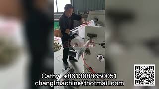 two shaft non stop woven non woven paper rolls rewinding machine from big roll to small