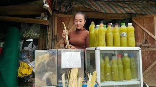 Harvest sugarcane | How to peel & squeeze sugarcane juice goes to market sell | Ly Thi Tam