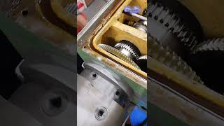 inside look at the upper gears in a VICTOR Lathe #satisfying #mechanic