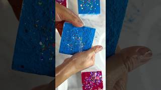 Fresh Gym Chalk Block with Blue Holi Powder and Glitter #gymchalk #gymchalkasmr #satisfying #shorts