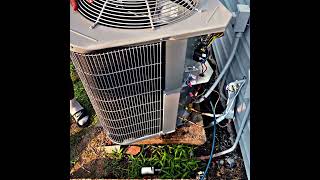 A/C condenser unit installment videoout with old in with new!! #installation  #contractor #hvac