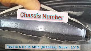 Toyota Corolla 2015 Engine, Chassis Number Location