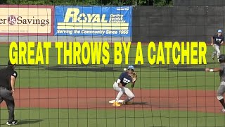 GREAT THROWS BY A CATCHER