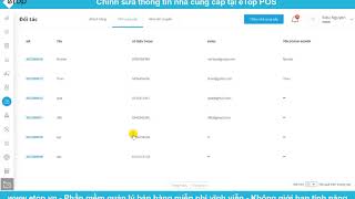 Chỉnh sửa thông tin nhà cung cấp tại eTop POS