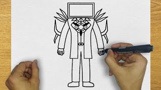 HOW TO DRAW TITAN TV MAN - SKIBIDI TOILET | EASY STEP BY STEP