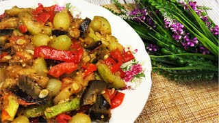 Безумно вкусно! И почему я раньше так не готовила Баклажаны.  Рататуй с овощами на сковороде.