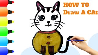 HOW TO DRAW A CAT (EASY) - Cute Cat Drawing (EASY)