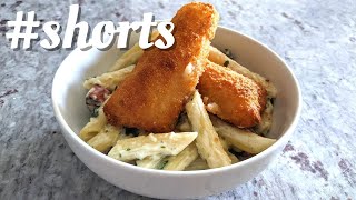 Easy Homemade Alfredo Sauce Pasta with Sausages #shorts  | Eva Chung