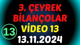 3. ÇEYREK BİLANÇOLAR - VİDEO 13  #borsa #hisse #yorum #bilanço #analiz #trgyo #zoren #ahgaz #alark