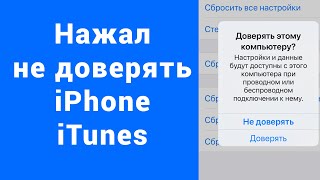 Нажал не доверять компьютеру на iPhone – компьютер не видит Айфон iTunes