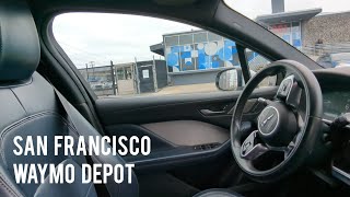 Outside views & retrieving lost item at the San Francisco Waymo depot