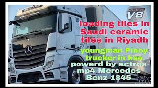 loading tiles saudi Ceramic in riyadh   youngman pinoy trucker ksa