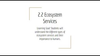 2.2 Ecosystem Services