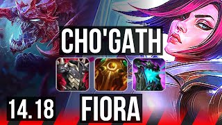 CHO'GATH vs FIORA (TOP) | 700+ games, 7/3/9 | EUW Diamond | 14.18