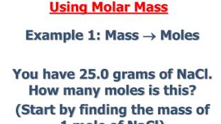 Mole and Molar Mass