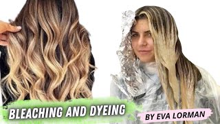 Bleaching and Dyeing Long Hair | Step by Step Balayage Tutorial 2023 with Eva Lorman