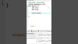 Add Two integer Number in C++ language simple program #shorts #programming