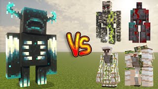 Warden Vs Bedrock Golem and All Golems - Minecraft Mob Battle