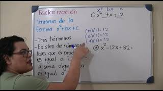 Factorización de un Trinomio de la forma x^2 + bx + c