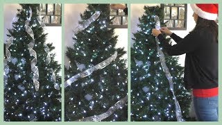 How to Put Ribbon on a Christmas Tree! 4  Easy Ways! (And how to make a bow!)