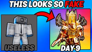 BASIC To UPGRADED TITAN CLOCKMAN Day #9 (Toilet Tower Defense)