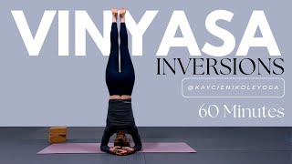 Inversions Vinyasa Flow Yoga Practice: Headstand, Handstand & Forearm balance 60 minutes