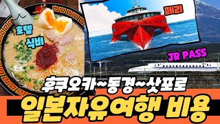 일본 자유 여행 10박 11일 비용 (페리, JR 패스 철도여행)