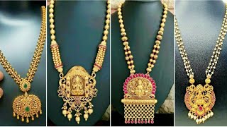 Trenty Long Chain with Big Dollar Necklace Design Ideas / Gold Beats Necklace Designs Collections