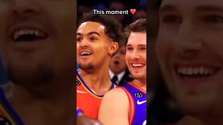 THIS ALL-STAR MOMENT 🔥🏀 Luka & Trae #nba #basketball #lukadoncic #traeyoung  #nbashorts #nbaallstar