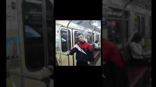 Guy play music in train...