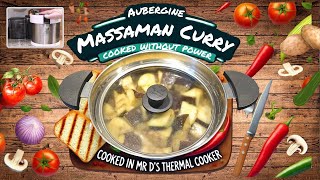 No-Power Slow Cooked Aubergine Massaman Curry Recipe | perfect for a caravan