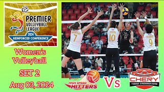 PLDT HIGH SPEED HITTERS VS CHERY TIGGO CROSSOVERS SET 2 PVL REINFORCED CONFERENCE August 3, 2024