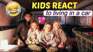 VAN LIFE: KIDS REACT to living in a car | Hobo Ahle