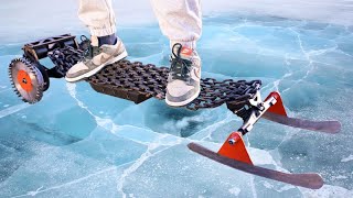 Defying the Cold: Electric Skateboarding Across Ice