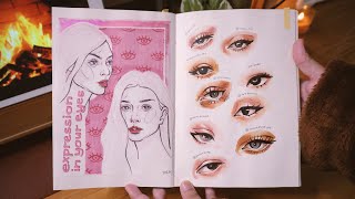 ASMR sketchbook flip-through