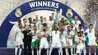 مراسم تتويج ريال مدريد بدوري أبطال أوروبا 2022 على حساب ليفربول 🙃