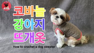 [써니의실노리]코바늘 강아지 고양이 뜨개옷 ㅣ How to crochet a dog sweater