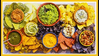 Opción perfecta para cuando hay muchos comensales 👨🏻‍🍳 Tabla de nachos para mojar Receta 10 personas