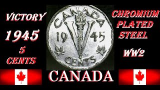 1945 CANADA 5 CENT COIN